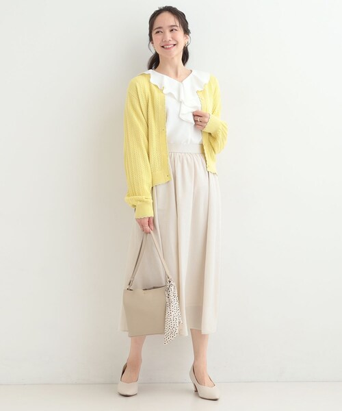SHOO・LA・RUE(シューラルー)の「編み柄が上品 ラメ配色透かし編みカーディガン(カーディガン/ボレロ・レディース・ブラック/ブルー系その他/イエロー系その他・02/01/04/03)」の10枚目の写真