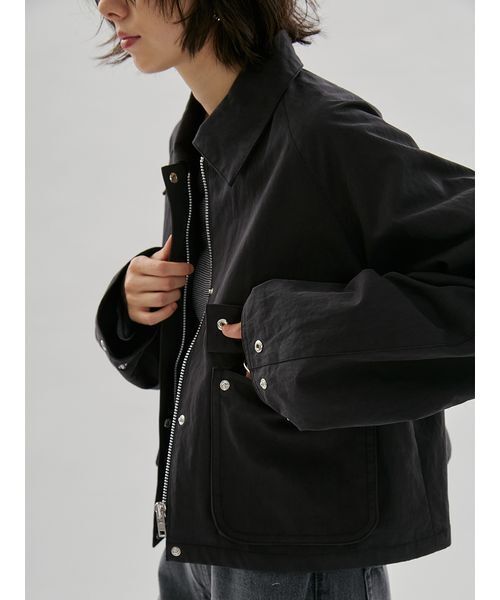 emmi（エミ）の「ショートハンティングジャケット（テーラードジャケット・レディース・ブラック/アイボリー・F）」の2枚目の写真