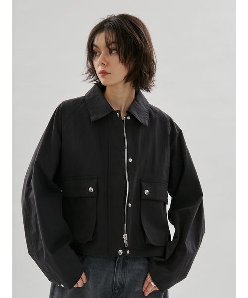 emmi（エミ）の「ショートハンティングジャケット（テーラードジャケット・レディース・ブラック/アイボリー・F）」の4枚目の写真