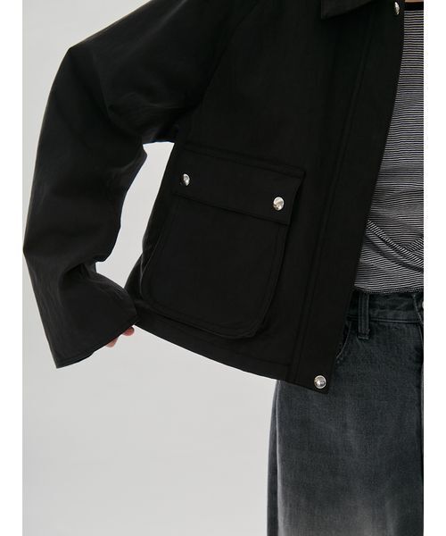 emmi（エミ）の「ショートハンティングジャケット（テーラードジャケット・レディース・ブラック/アイボリー・F）」の7枚目の写真