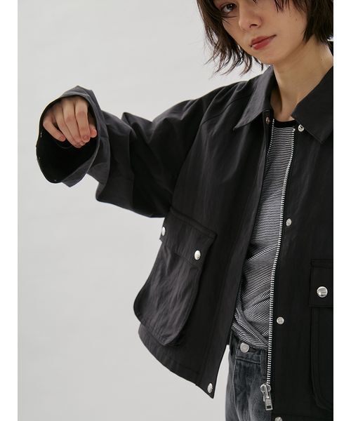 emmi（エミ）の「ショートハンティングジャケット（テーラードジャケット・レディース・ブラック/アイボリー・F）」の9枚目の写真