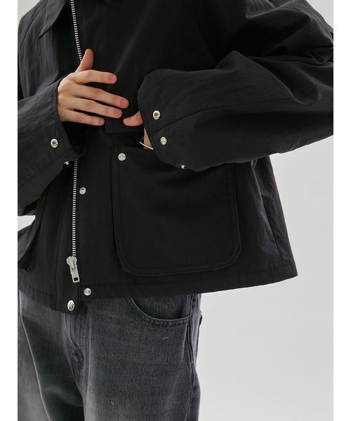 emmi（エミ）の「ショートハンティングジャケット（テーラードジャケット・レディース・ブラック/アイボリー・F）」の10枚目の写真