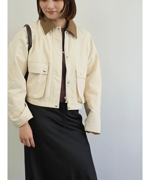 emmi（エミ）の「ショートハンティングジャケット（テーラードジャケット・レディース・ブラック/アイボリー・F）」の19枚目の写真
