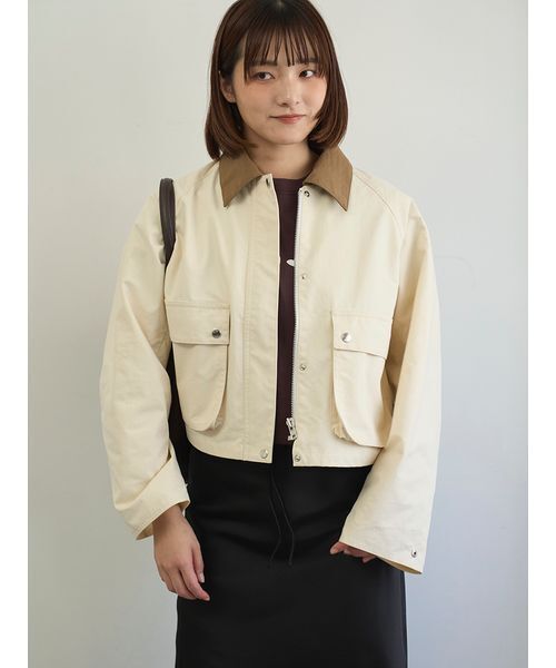 emmi（エミ）の「ショートハンティングジャケット（テーラードジャケット・レディース・ブラック/アイボリー・F）」の20枚目の写真