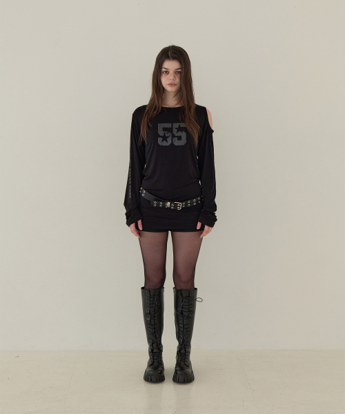 5OML(オーオーエムエル)の「55ルーズフィットロングスリーブ(ブラック)(Tシャツ/カットソー・レディース・ブラック・FREE)」の3枚目の写真