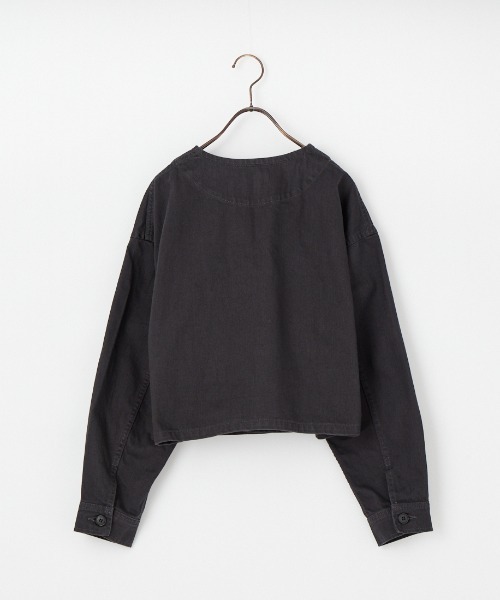 DANTON（ダントン）の「[DANTON/ダントン] ショート丈 ノーカラーデニムジャケット（デニムジャケット・レディース・チャコールグレー・38）」の7枚目の写真