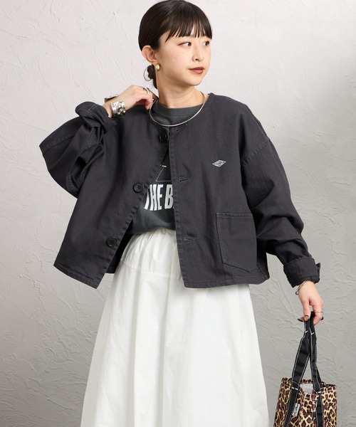 DANTON（ダントン）の「[DANTON/ダントン] ショート丈 ノーカラーデニムジャケット（デニムジャケット・レディース・チャコールグレー・38）」の12枚目の写真
