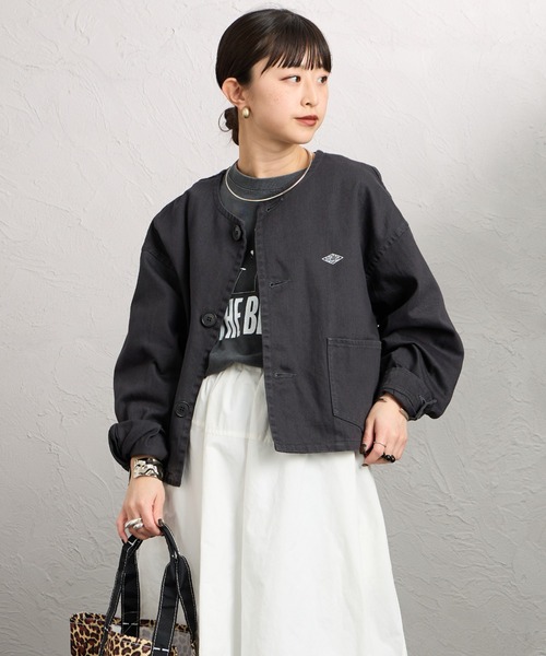 DANTON（ダントン）の「[DANTON/ダントン] ショート丈 ノーカラーデニムジャケット（デニムジャケット・レディース・チャコールグレー・38）」の13枚目の写真