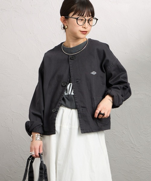 DANTON（ダントン）の「[DANTON/ダントン] ショート丈 ノーカラーデニムジャケット（デニムジャケット・レディース・チャコールグレー・38）」の11枚目の写真