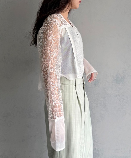 &g'aime（アンジェム）の「【&ｇ'aime 】レース＆フリンジボレロ　Lace & Fringe Bolero（カーディガン/ボレロ・レディース・ホワイト/ブラック・FREE）」の7枚目の写真