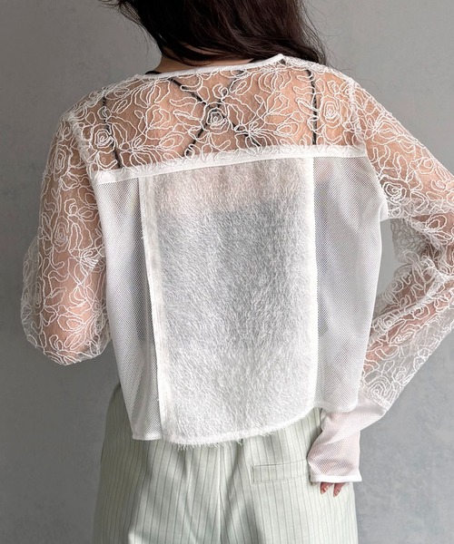 &g'aime（アンジェム）の「【&ｇ'aime 】レース＆フリンジボレロ　Lace & Fringe Bolero（カーディガン/ボレロ・レディース・ホワイト/ブラック・FREE）」の9枚目の写真
