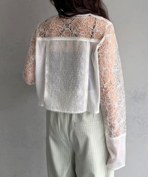 &g'aime（アンジェム）の「【&ｇ'aime 】レース＆フリンジボレロ　Lace & Fringe Bolero（カーディガン/ボレロ・レディース・ホワイト/ブラック・FREE）」の10枚目の写真