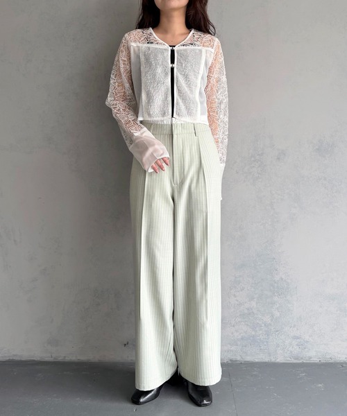 &g'aime（アンジェム）の「【&ｇ'aime 】レース＆フリンジボレロ　Lace & Fringe Bolero（カーディガン/ボレロ・レディース・ホワイト/ブラック・FREE）」の11枚目の写真