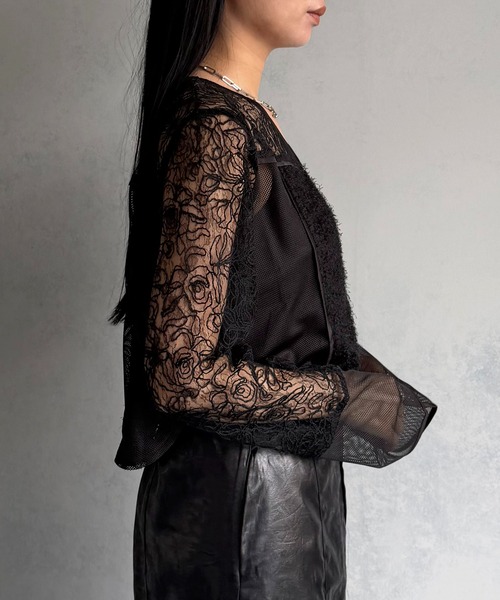 &g'aime（アンジェム）の「【&ｇ'aime 】レース＆フリンジボレロ　Lace & Fringe Bolero（カーディガン/ボレロ・レディース・ホワイト/ブラック・FREE）」の18枚目の写真