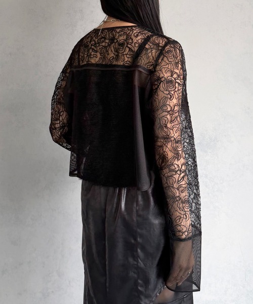 &g'aime（アンジェム）の「【&ｇ'aime 】レース＆フリンジボレロ　Lace & Fringe Bolero（カーディガン/ボレロ・レディース・ホワイト/ブラック・FREE）」の21枚目の写真