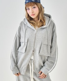 ANAP | Wジップ カーゴポケット ライン スウェット パーカー(パーカー)