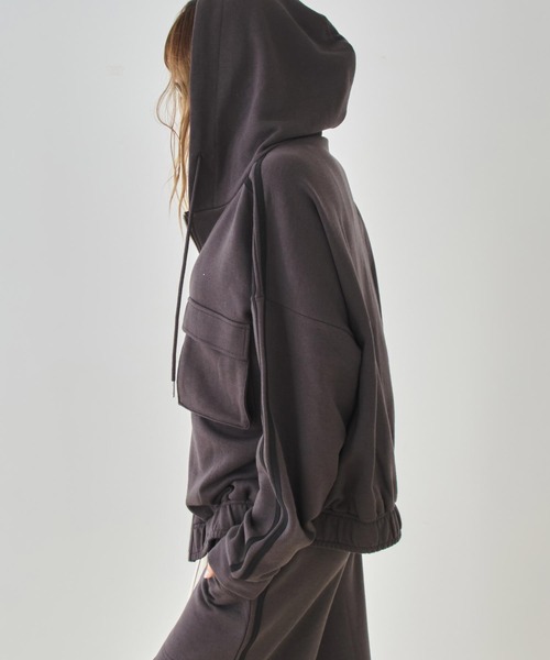 ANAP（アナップ）の「Wジップ カーゴポケット ライン スウェット パーカー（パーカー・レディース・ミント/ピンク/グレー/ダークアッシュ・F）」の10枚目の写真