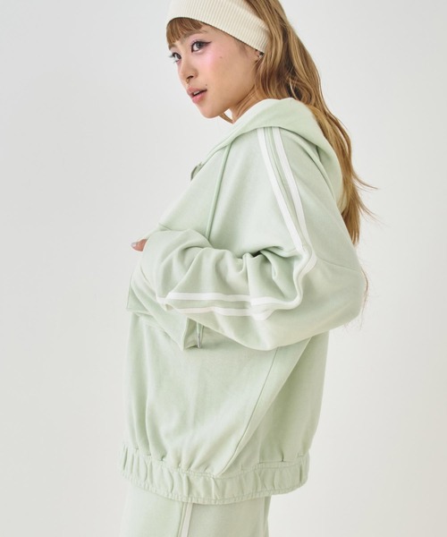 ANAP（アナップ）の「Wジップ カーゴポケット ライン スウェット パーカー（パーカー・レディース・ミント/ピンク/グレー/ダークアッシュ・F）」の15枚目の写真