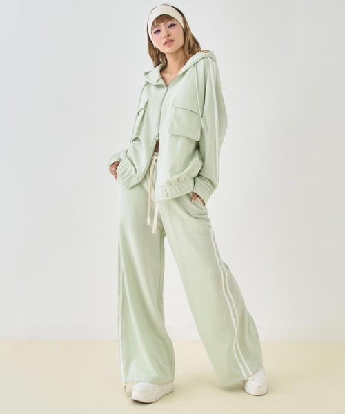 ANAP（アナップ）の「Wジップ カーゴポケット ライン スウェット パーカー（パーカー・レディース・ミント/ピンク/グレー/ダークアッシュ・F）」の16枚目の写真