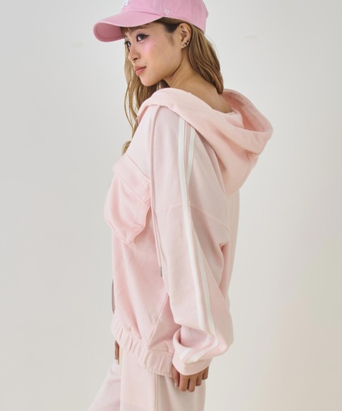 ANAP（アナップ）の「Wジップ カーゴポケット ライン スウェット パーカー（パーカー・レディース・ミント/ピンク/グレー/ダークアッシュ・F）」の18枚目の写真