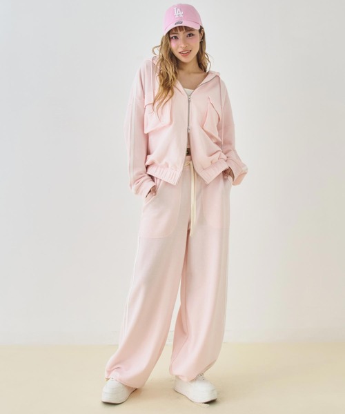 ANAP（アナップ）の「Wジップ カーゴポケット ライン スウェット パーカー（パーカー・レディース・ミント/ピンク/グレー/ダークアッシュ・F）」の21枚目の写真