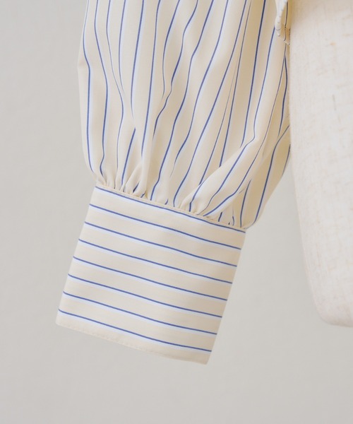 Another Branch olive des olive（アナザーブランチオリーブデオリーブ）の「ピコレースボウタイブラウス（シャツ/ブラウス・レディース・ブルー/オフホワイト/ストライプ/チェック・FREE）」の10枚目の写真