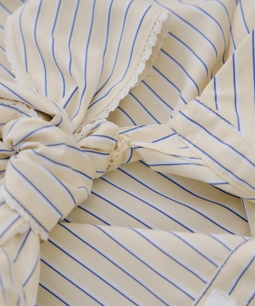 Another Branch olive des olive（アナザーブランチオリーブデオリーブ）の「ピコレースボウタイブラウス（シャツ/ブラウス・レディース・ブルー/オフホワイト/ストライプ/チェック・FREE）」の11枚目の写真