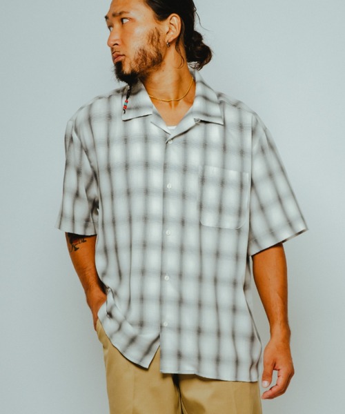 BIG MIKE(ビッグマイク)の「BIG MIKE ビックマイク/ 26春夏新作 半袖 レーヨンミックス オンブレチェックシャツ 脇スリットタイプ //// 102625531(シャツ/ブラウス・メンズ・ブルー系その他/ミント/ホワイト×グレー・MEDIUM/X-LARGE/LARGE)」の2枚目の写真