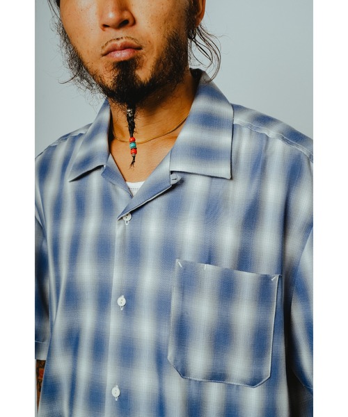 BIG MIKE(ビッグマイク)の「BIG MIKE ビックマイク/ 26春夏新作 半袖 レーヨンミックス オンブレチェックシャツ 脇スリットタイプ //// 102625531(シャツ/ブラウス・メンズ・ブルー系その他/ミント/ホワイト×グレー・MEDIUM/X-LARGE/LARGE)」の4枚目の写真