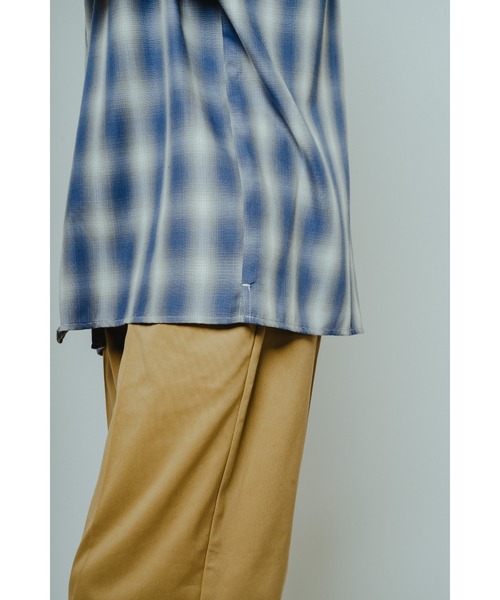 BIG MIKE(ビッグマイク)の「BIG MIKE ビックマイク/ 26春夏新作 半袖 レーヨンミックス オンブレチェックシャツ 脇スリットタイプ //// 102625531(シャツ/ブラウス・メンズ・ブルー系その他/ミント/ホワイト×グレー・MEDIUM/X-LARGE/LARGE)」の5枚目の写真