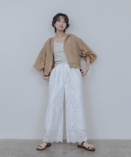 Eimee Law（エイミーロウ）の「エンブロイダリー パネルレースパンツ（その他パンツ・レディース・ブラック/オフホワイト・FREE）」の12枚目の写真