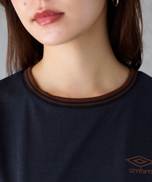 UMBRO（アンブロ）の「【アンブロ】配色ラインロゴ刺しゅうTシャツ（Tシャツ/カットソー・レディース・ブラック/ホワイト/ネイビー・LL/L/M）」の22枚目の写真
