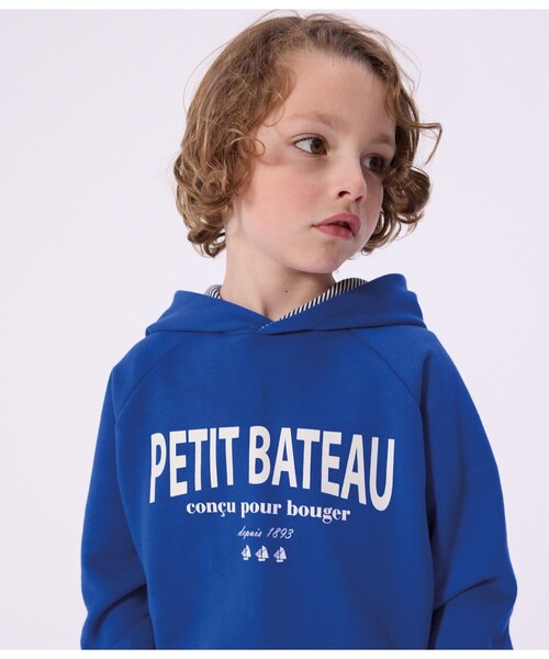 PETIT BATEAU（プチバトー）の「スウェットフーディー（パーカー・キッズ・ブルー・3YEAR/4YEAR/5YEAR）」の2枚目の写真