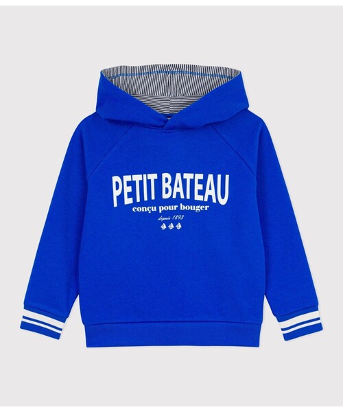 PETIT BATEAU（プチバトー）の「スウェットフーディー（パーカー・キッズ・ブルー・3YEAR/4YEAR/5YEAR）」の4枚目の写真