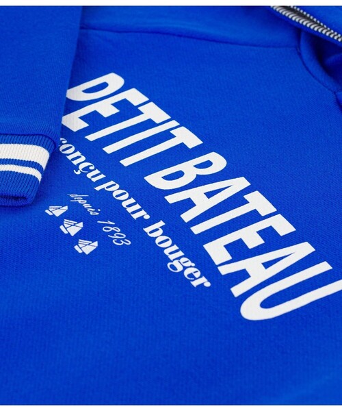 PETIT BATEAU（プチバトー）の「スウェットフーディー（パーカー・キッズ・ブルー・3YEAR/4YEAR/5YEAR）」の6枚目の写真