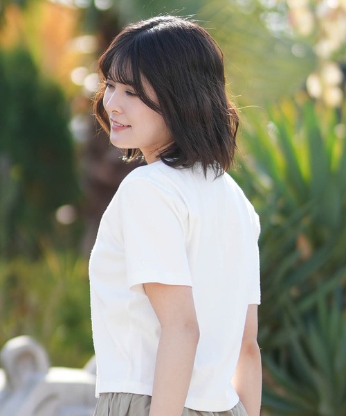 NEW ERA（ニューエラ）の「NEW ERA/ニューエラ レディース 半袖 ショート丈 Tシャツ WS SS MINI THINESTONE（Tシャツ/カットソー・レディース・ホワイト/ブラック・M/S）」の5枚目の写真