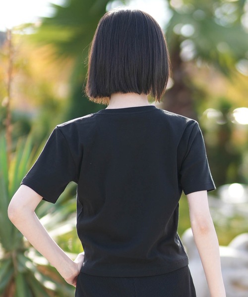NEW ERA（ニューエラ）の「NEW ERA/ニューエラ レディース 半袖 ショート丈 Tシャツ WS SS MINI THINESTONE（Tシャツ/カットソー・レディース・ホワイト/ブラック・M/S）」の10枚目の写真