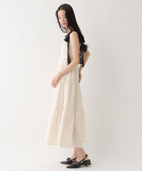 Heather(ヘザー)の「ショルダーレースジャガードワンピース 668945(ワンピース・レディース・ブラック/ホワイト×ブラック/アイボリー・FREE)」の10枚目の写真
