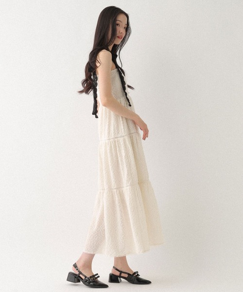 Heather(ヘザー)の「ショルダーレースジャガードワンピース 668945(ワンピース・レディース・ブラック/ホワイト×ブラック/アイボリー・FREE)」の11枚目の写真