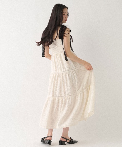 Heather(ヘザー)の「ショルダーレースジャガードワンピース 668945(ワンピース・レディース・ブラック/ホワイト×ブラック/アイボリー・FREE)」の12枚目の写真