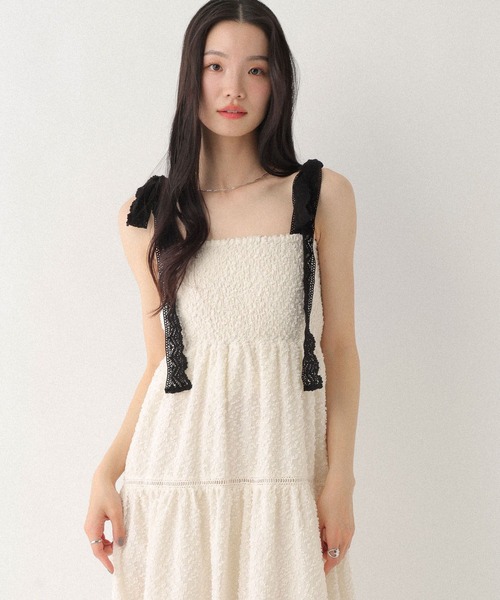 Heather(ヘザー)の「ショルダーレースジャガードワンピース 668945(ワンピース・レディース・ブラック/ホワイト×ブラック/アイボリー・FREE)」の13枚目の写真