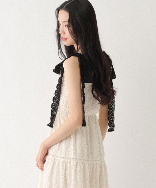 Heather(ヘザー)の「ショルダーレースジャガードワンピース 668945(ワンピース・レディース・ブラック/ホワイト×ブラック/アイボリー・FREE)」の16枚目の写真