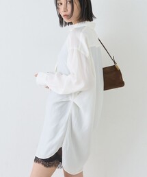 ウエストタックドレープロングシャツ