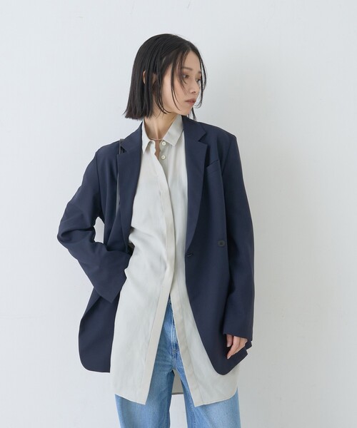 Rouge vif Anna（ルージュヴィフアンナ）の「ウエストタックドレープロングシャツ（シャツ/ブラウス・レディース・オフホワイト/セージグリーン・フリー）」の5枚目の写真