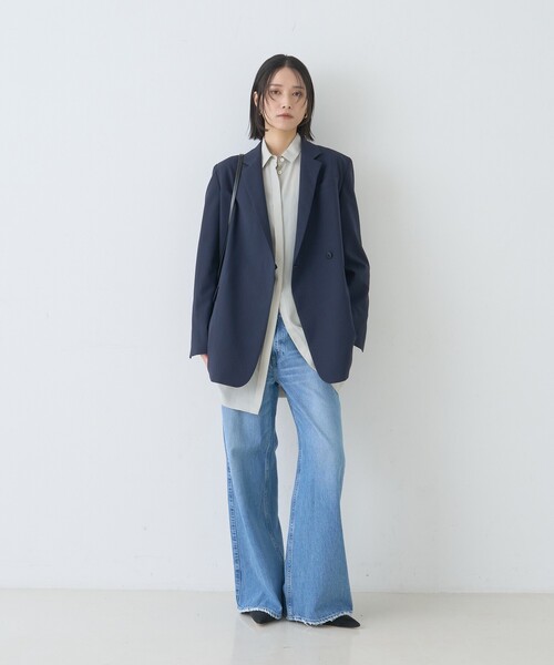 Rouge vif Anna（ルージュヴィフアンナ）の「ウエストタックドレープロングシャツ（シャツ/ブラウス・レディース・オフホワイト/セージグリーン・フリー）」の6枚目の写真