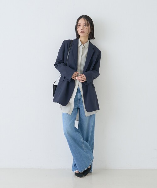 Rouge vif Anna（ルージュヴィフアンナ）の「ウエストタックドレープロングシャツ（シャツ/ブラウス・レディース・オフホワイト/セージグリーン・フリー）」の7枚目の写真