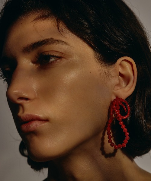 IRIS47(イリスフォーセブン)の「【IRIS 47】fabiana red agate earring/ファビアナ レッドアゲート イヤリング JSV15(イヤリング・レディース・レッド・FREE)」の1枚目の写真