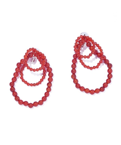 IRIS47(イリスフォーセブン)の「【IRIS 47】fabiana red agate earring/ファビアナ レッドアゲート イヤリング JSV15(イヤリング・レディース・レッド・FREE)」の2枚目の写真