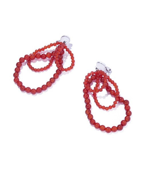 IRIS47(イリスフォーセブン)の「【IRIS 47】fabiana red agate earring/ファビアナ レッドアゲート イヤリング JSV15(イヤリング・レディース・レッド・FREE)」の3枚目の写真