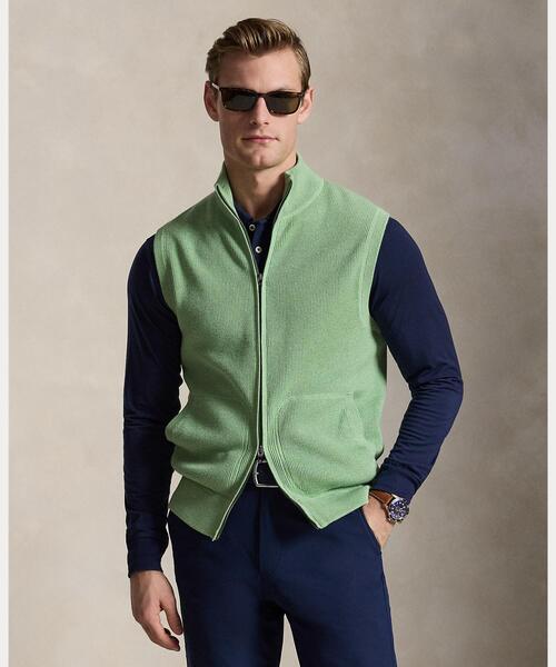 POLO GOLF(ポロ ゴルフ)の「パフォーマンス フルジップ セーター ベスト(ベスト・メンズ・グリーン系4・L/M/S/XS)」の1枚目の写真